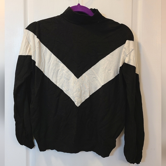 Fashion Nova- Black & White Sweater - Picture 2 of 2